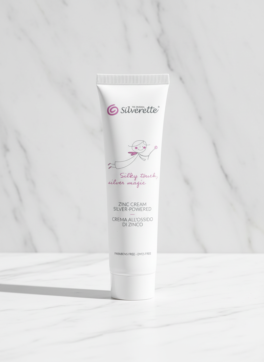 Silverette Silver-Powered Zinc Cream 100ml tube,protective balm for babies and mums